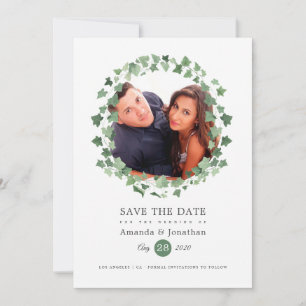 Save The Date Aquarelle Bois Mariage de verdure