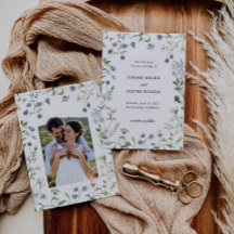 Aquarelle Botanique Enregistrer la date - Option p