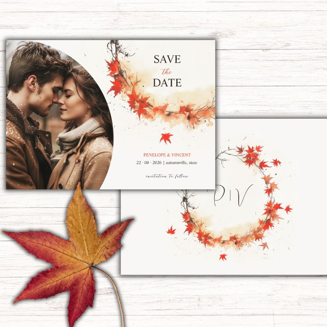 Save The Date Aquarelle Chute Wreath (Créateur téléchargé)