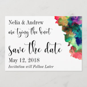 Save The Date Aquarelle colorée moderne Enregistrer la date 2