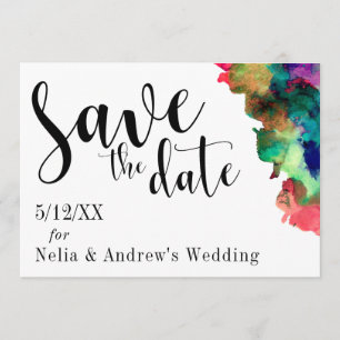 Save The Date Aquarelle colorée moderne Sauvez la date