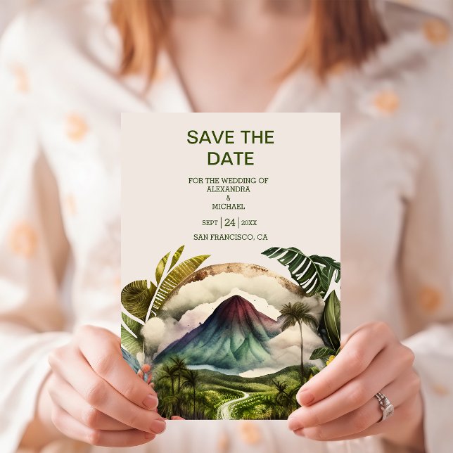 Save The Date Aquarelle Costa Rica Mariage Destination Save The (Créateur téléchargé)