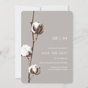 Save The Date Aquarelle Coton Floral Minimaliste Unique Enregist