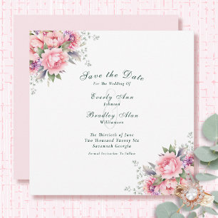 Save The Date Aquarelle couleur rose vif florale Enregistrer la 