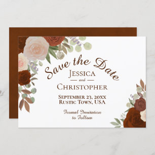 Save The Date Aquarelle d'automne Floral Simple mariage élégant