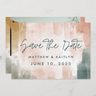Save The Date Aquarelle d'automne moderne Mariage photo Abstrait
