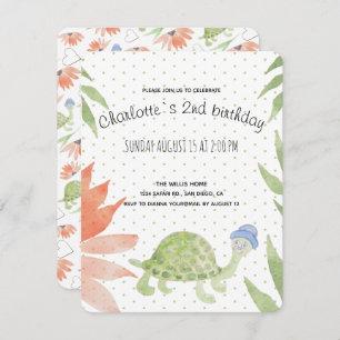 Save The Date Aquarelle de tortue-bébé peinte à la main