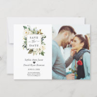 Aquarelle délicate Fleurs blanches Mariage photo