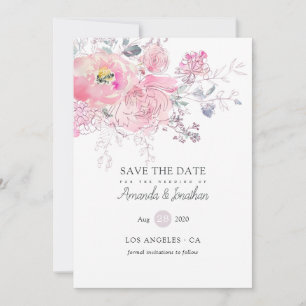 Save The Date Aquarelle Doodle Floral Mariage Photo