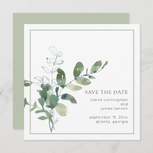 Save The Date Aquarelle Eucalyptus Mariage Enregistrer La Date