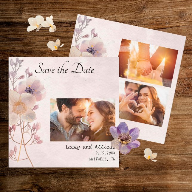 Save The Date Aquarelle Faye mariage floral Enregistrer les cart (Créateur téléchargé)