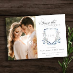 Save The Date Aquarelle Fleur sauvage bleu Monogramme Photo Cres<br><div class="desc">Collection d'aquarelle Pastel Fleur sauvage - c'est une aquarelle élégante Illustration de bleu aqua aquarelle fleurs sauvages délicats avec une touche minimaliste moderne. Idéal pour vos mariages et fêtes florales modernes. Il est très facile de customiser, avec vos données personnelles. Si vous avez besoin d'un autre produit correspondant ou de...</div>