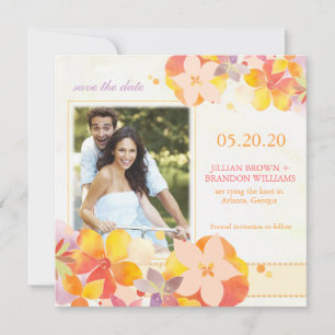 Save The Date Aquarelle Fleur sauvage photo Mariage Enregistrer