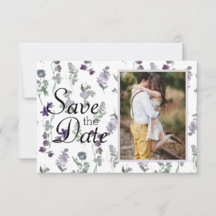 Save The Date Aquarelle Fleurs Sauvages Lavande