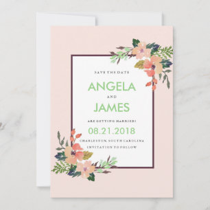 Save The Date Aquarelle Floral Corner Mariage Enregistrer la dat