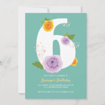 Aquarelle Floral Cute 6e anniversaire
