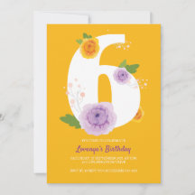Aquarelle Floral Cute 6e anniversaire