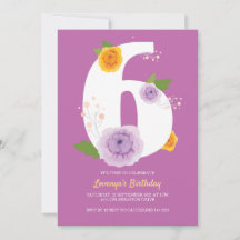 Aquarelle Floral Cute 6e anniversaire