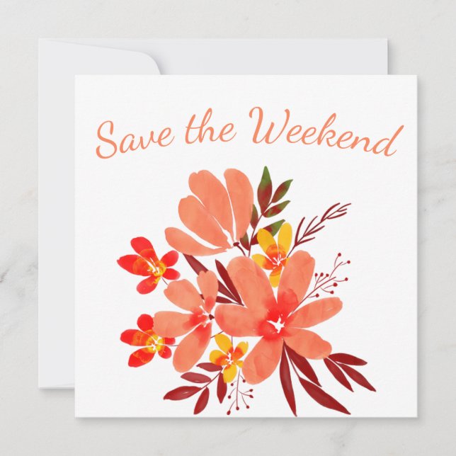Save The Date Aquarelle Floral Enregistrer La Date (Devant)
