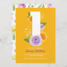 Aquarelle Floral Joli Enfants 1er anniversaire