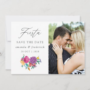 Save The Date Aquarelle Floral Mariage Fiesta
