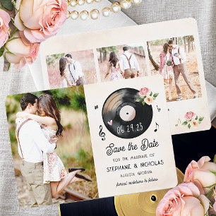 Save The Date Aquarelle Floral Vinyl Enregistrer la date