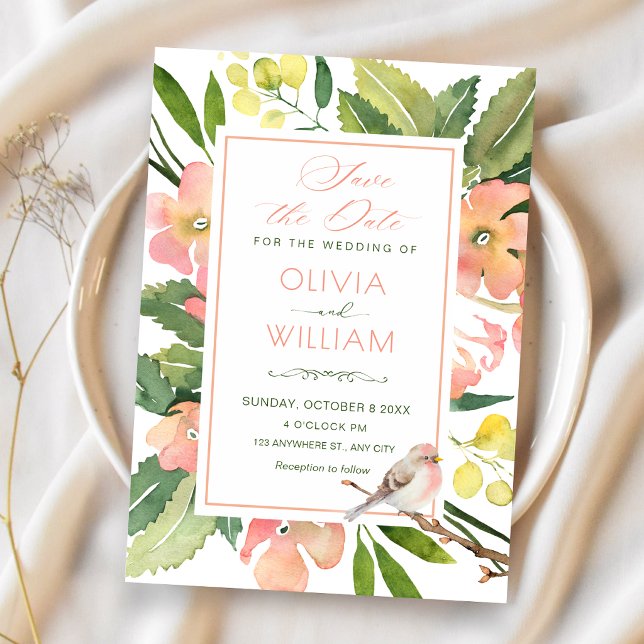 Save The Date Aquarelle florale  (Créateur téléchargé)