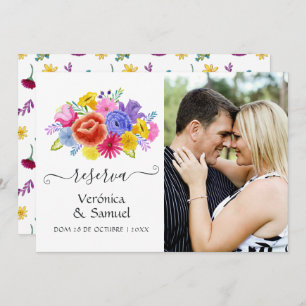 Save The Date Aquarelle Florale Espagne Fiesta photo Mariage