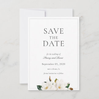 Save The Date Aquarelle florale Magnolia