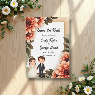 Save The Date Aquarelle Florale Mariée Et Mariage Romantique