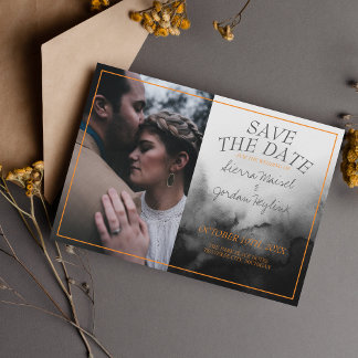 Save The Date Aquarelle foncée Noir Orange Halloween gothique