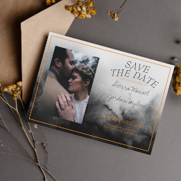 Save The Date Aquarelle foncée Noir Orange Halloween gothique