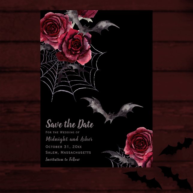 Save The Date Aquarelle Gothique Halloween Mariage Enregistrer L (Créateur téléchargé)