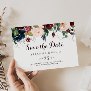 Save The Date Aquarelle illustrée Automne Mariage horizontal