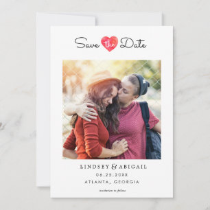 Save The Date Aquarelle LGBTQ Coeur Enregistrer la date avec la