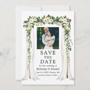 Save The Date Aquarelle mariage à canopée Aquarelle Vert Blanc F