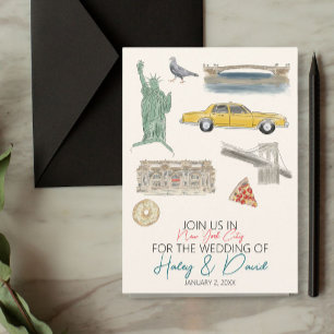 Save The Date Aquarelle Mariage de New York