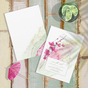 Save The Date Aquarelle Mariage fleur sauvage Fuchsia ID954