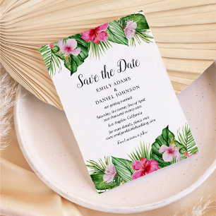 Save The Date Aquarelle Mariage floral tropical