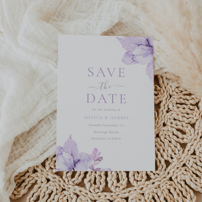 Save The Date Aquarelle Mariage violet (Créateur téléchargé)