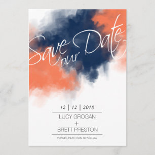 Save The Date Aquarelle marine et corail de l'art Économisez not