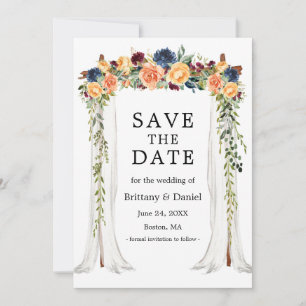 Save The Date Aquarelle Mélange de verdure Florale Canopée Maria