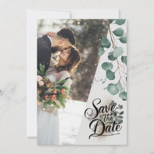 Save The Date Aquarelle moderne coffre-fort à l'eucalyptus vert 
