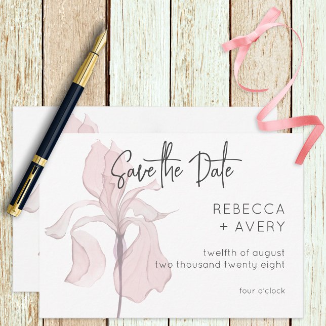 Save The Date Aquarelle moderne Mariage rose (Créateur téléchargé)
