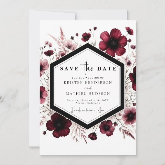 Save The Date Aquarelle modifiée Mariage Bourgogne (Devant)