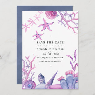 Save The Date Aquarelle Océan Vie Mariage nautique Photo