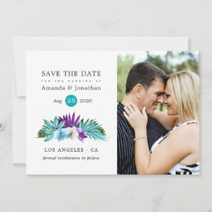 Save The Date Aquarelle Orchidées tropicales Mariage de plage