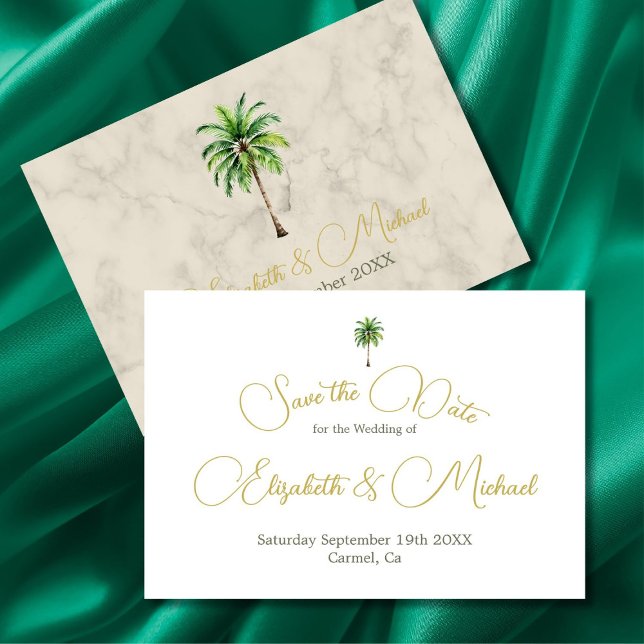Save The Date Aquarelle Palm Tree Mariage simple Enregistrer la  (Créateur téléchargé)