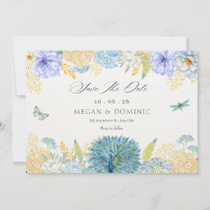 Save The Date Aquarelle pastel floral mariage papillon