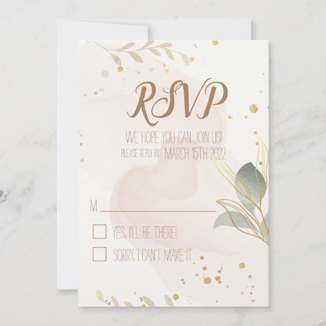 Save The Date Aquarelle Pastel RSVP (Devant)